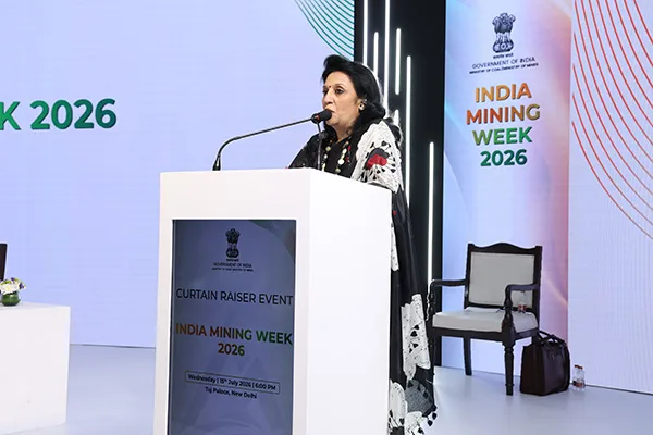 A keynote speaker addressing delegates at the India Mining Week 2026 curtain raiser